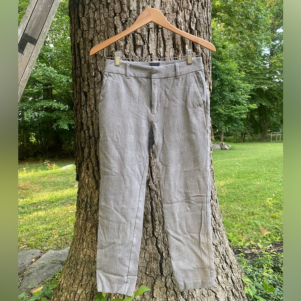 Gap Grey and white plaid trousers with a tailored fit
